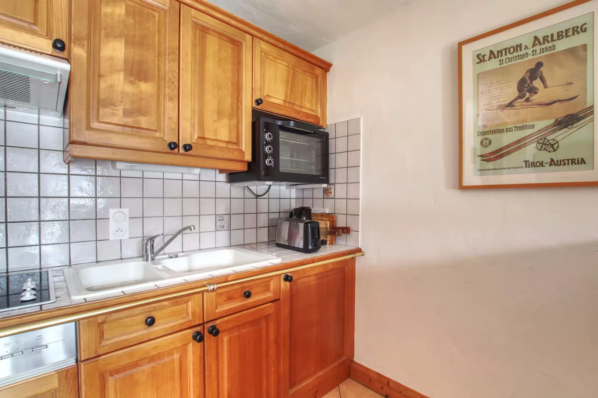 Wooden kitchen and breakfast bar