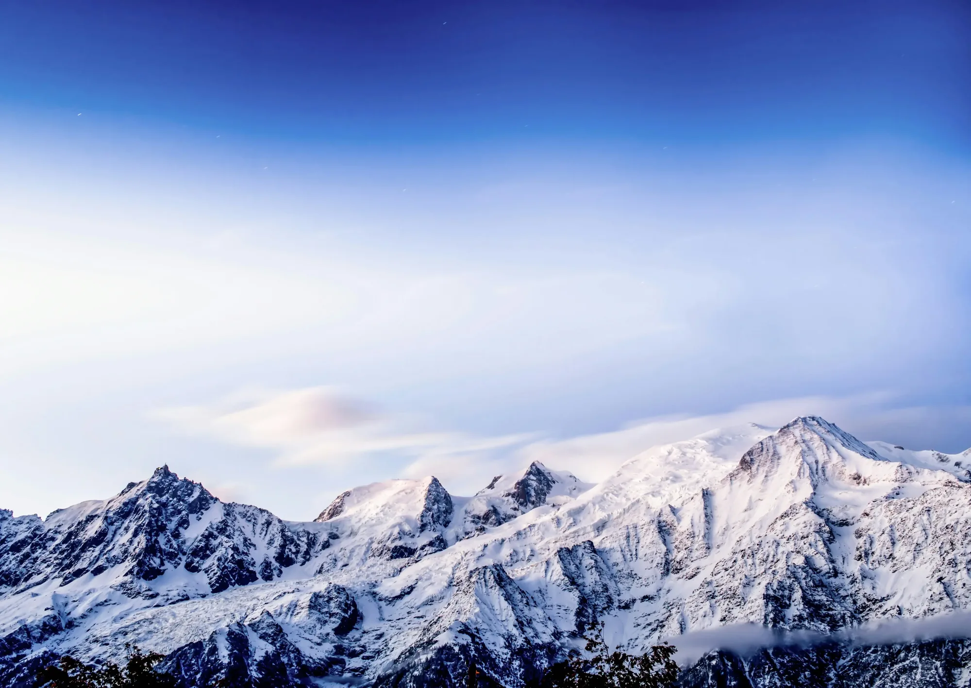 Winter mountains in the Chamonix Valley